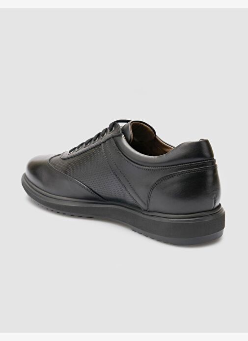 Hakiki Deri Siyah Bağcıklı Erkek Günlük Ayakkabı - Görsel 6