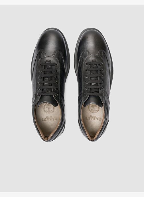 Hakiki Deri Siyah Bağcıklı Erkek Günlük Ayakkabı - Görsel 5