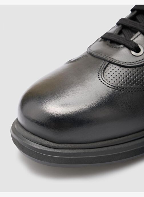Hakiki Deri Siyah Bağcıklı Erkek Günlük Ayakkabı - Görsel 8