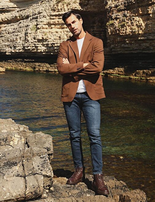 Hakiki Deri Sportif Tasarımlı Kahverengi Fermuarlı Erkek Günlük Bot - Görsel 6