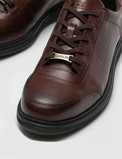 Hakiki Deri Kahverengi Bağcıklı Erkek Günlük Ayakkabı - Görsel 5
