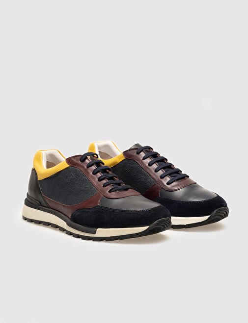 Hakiki Deri Bordo Bağcıklı Erkek Spor Ayakkabı - Görsel 3