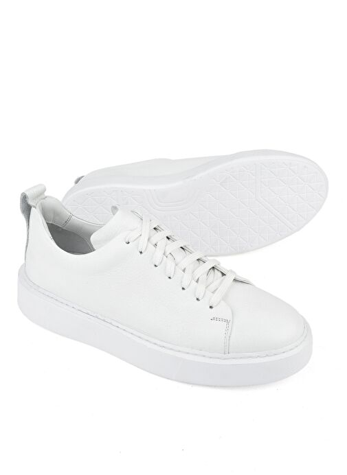 Ziya, Erkek Hakiki Deri Sneaker 1511026Z875Y Beyaz - Görsel 3