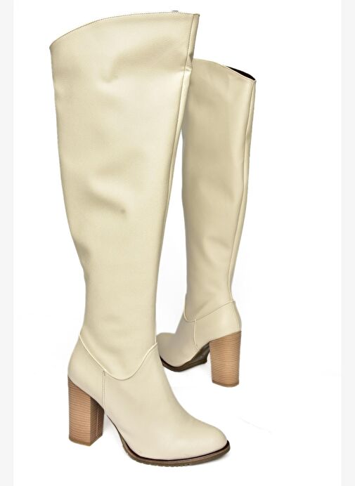 Bej Kadın Çizme A654018009 - Görsel 5