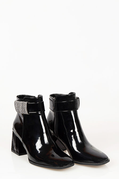 Nemesis Fermuarlı Topuklu Kadın Bot Siyah - Görsel 5