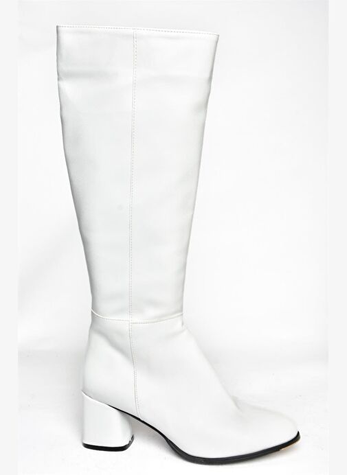 Beyaz Suni Deri Kadın Çizme J848300109 - Görsel 6