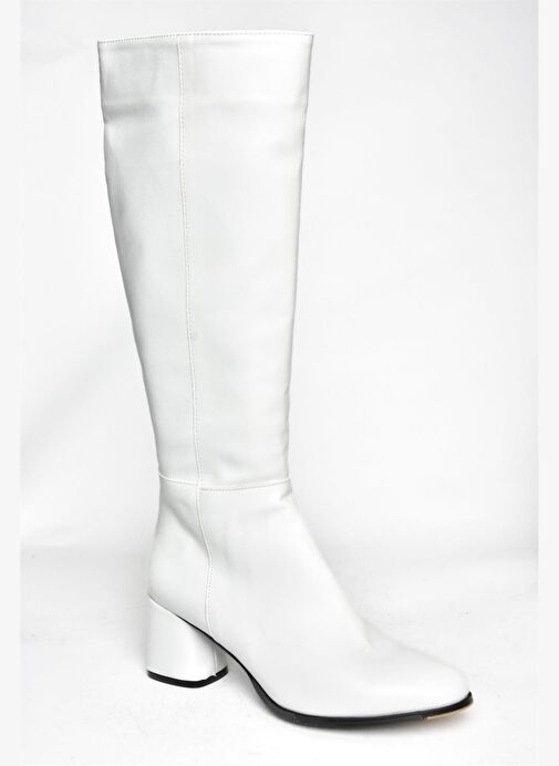 Beyaz Suni Deri Kadın Çizme J848300109 - Görsel 7
