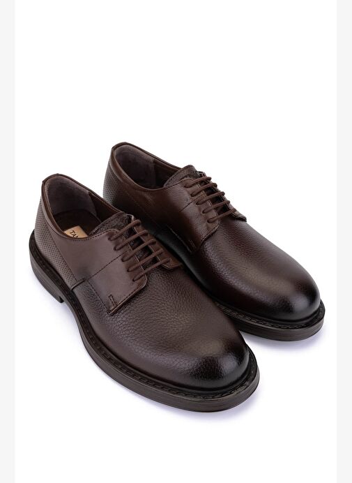 Tamer Tanca Erkek Hakiki Deri Kahverengi Casual Ayakkabı - Görsel 3