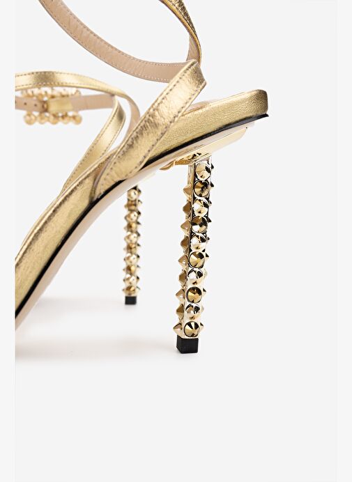 Valmenti Kadın Hakiki Deri Dore Topuklu Ayakkabı - Görsel 5