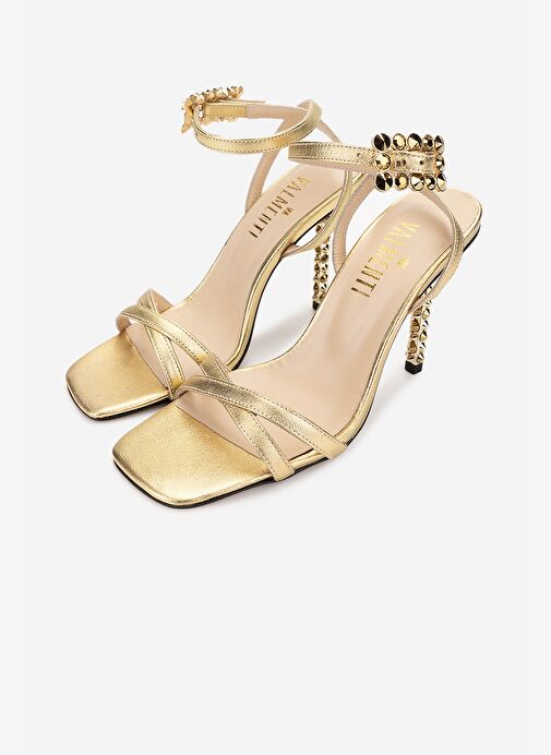 Valmenti Kadın Hakiki Deri Dore Topuklu Ayakkabı - Görsel 6