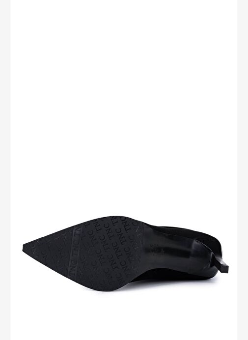 Tamer Tanca Kadın Hakiki Deri Siyah Süet Topuklu Bot - Görsel 5