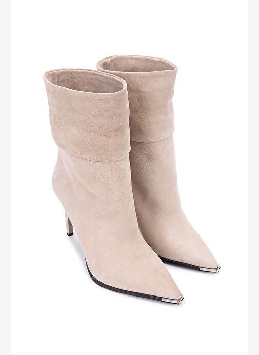 Tamer Tanca Kadın Hakiki Deri Taş Süet Topuklu Bot - Görsel 3