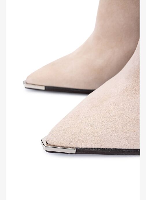 Tamer Tanca Kadın Hakiki Deri Taş Süet Topuklu Bot - Görsel 4