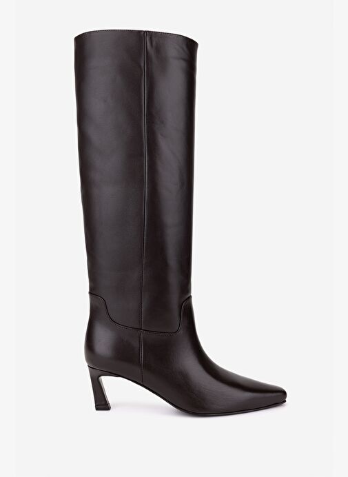 Valmenti Kadın Hakiki Deri Kahverengi Topuklu Çizme - Görsel 2