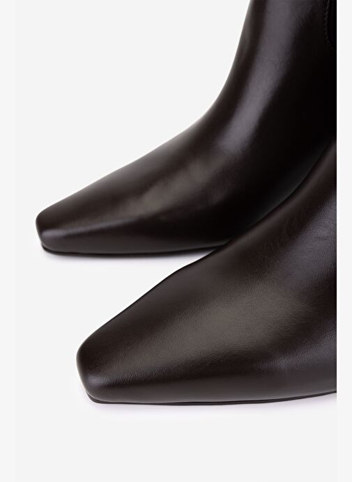 Valmenti Kadın Hakiki Deri Kahverengi Topuklu Çizme - Görsel 4