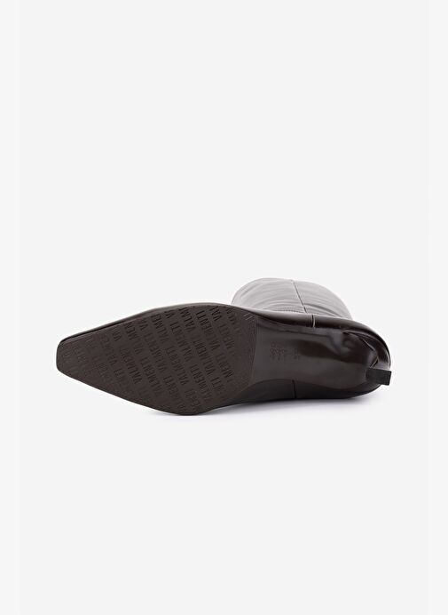 Valmenti Kadın Hakiki Deri Kahverengi Topuklu Çizme - Görsel 5