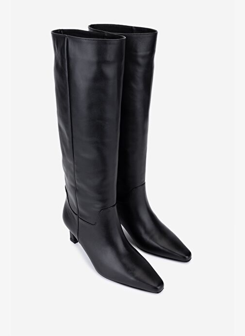 Valmenti Kadın Hakiki Deri Siyah Topuklu Çizme - Görsel 3