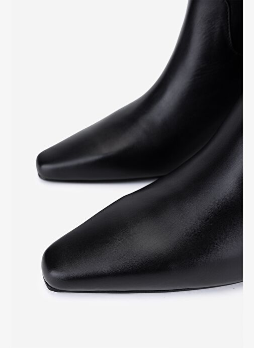 Valmenti Kadın Hakiki Deri Siyah Topuklu Çizme - Görsel 4