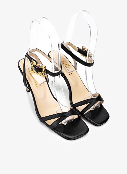 Valmenti Kadın Hakiki Deri Siyah Topuklu Ayakkabı - Görsel 3