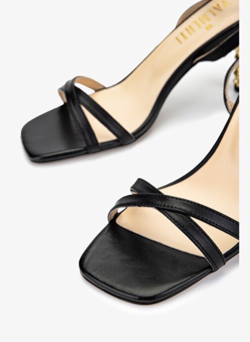 Valmenti Kadın Hakiki Deri Siyah Topuklu Ayakkabı - Görsel 4