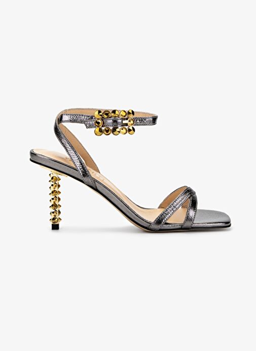 Valmenti Kadın Hakiki Deri Gri Topuklu Ayakkabı - Görsel 2