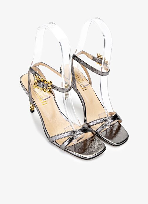 Valmenti Kadın Hakiki Deri Gri Topuklu Ayakkabı - Görsel 3