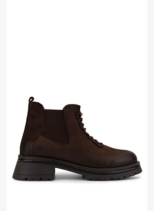 Tamer Tanca Kadın Hakiki Deri Kahverengi Casual Bot - Görsel 2