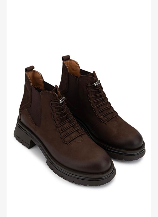 Tamer Tanca Kadın Hakiki Deri Kahverengi Casual Bot - Görsel 3