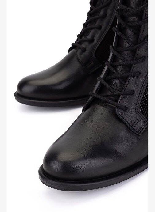 Tamer Tanca Kadın Hakiki Deri Siyah Topuklu Bot - Görsel 5