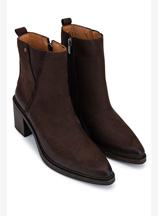 Tamer Tanca Kadın Hakiki Deri Kahverengi Topuklu Bot - Görsel 3