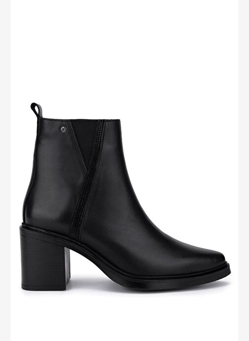 Tamer Tanca Kadın Hakiki Deri Siyah Topuklu Bot - Görsel 2