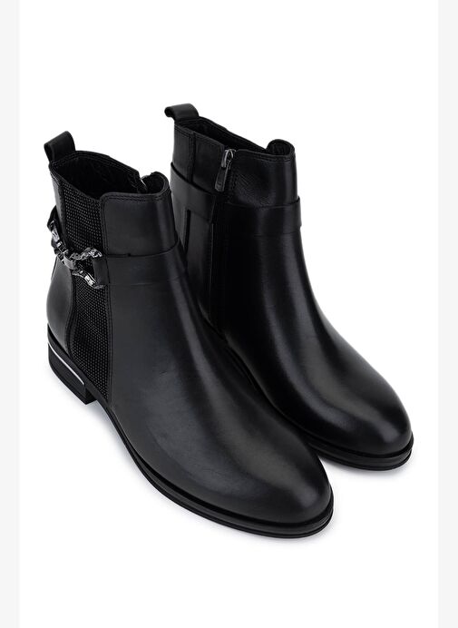 Tamer Tanca Kadın Hakiki Deri Siyah Casual Bot - Görsel 3