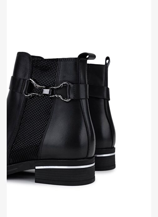 Tamer Tanca Kadın Hakiki Deri Siyah Casual Bot - Görsel 6