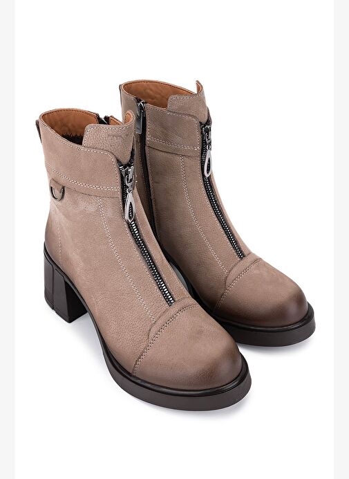 Tamer Tanca Kadın Hakiki Deri Vizon Nubuk Casual Bot - Görsel 3