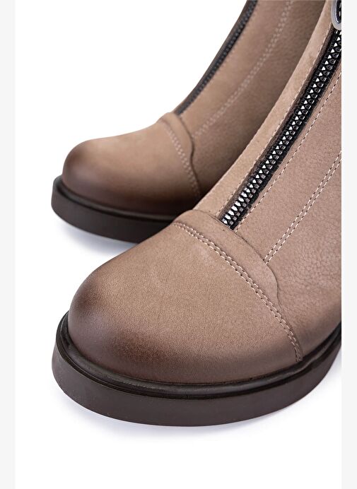 Tamer Tanca Kadın Hakiki Deri Vizon Nubuk Casual Bot - Görsel 4