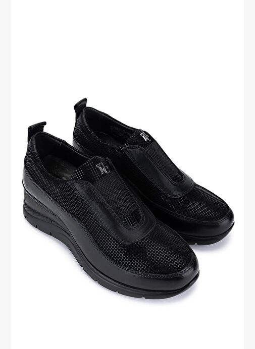 Tamer Tanca Kadın Hakiki Deri Siyah Casual Ayakkabı - Görsel 3