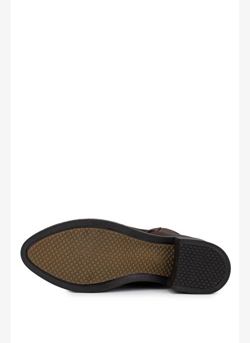 Tamer Tanca Kadın Hakiki Deri Kahverengi Topuklu Bot - Görsel 5