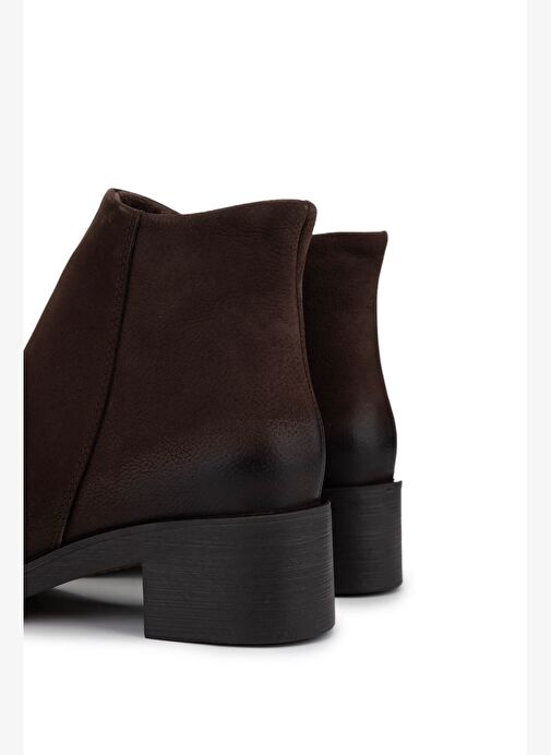 Tamer Tanca Kadın Hakiki Deri Kahverengi Topuklu Bot - Görsel 6