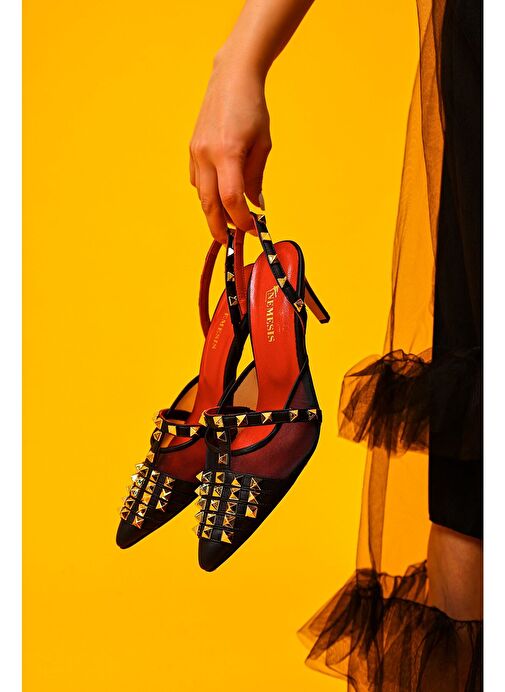 Vonda Gerçek Deri Kadın Topuklu Sandalet Siyah - Görsel 4