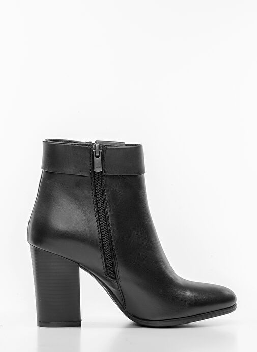 Nemesis Gerçek Deri Fermuarlı Kadın Bot Siyah - Görsel 4