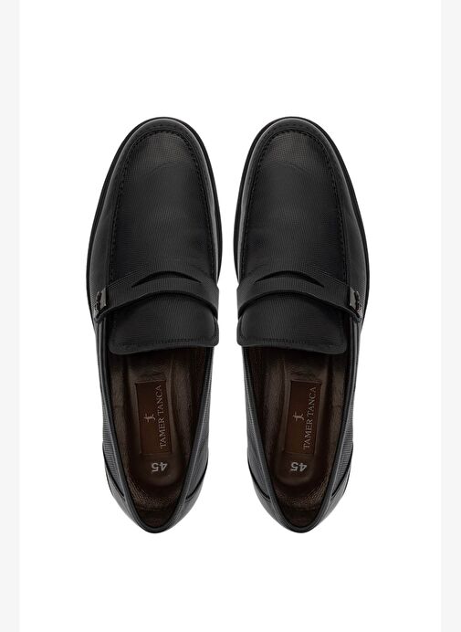 Tamer Tanca Erkek Hakiki Deri Siyah Deri Casual Ayakkabı - Görsel 6