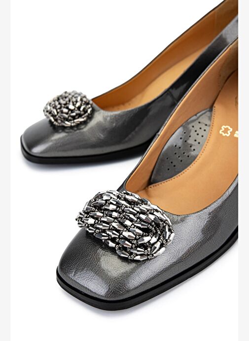 Relax Anatomic Kadın Hakiki Deri Gri Metal Comfort Ayakkabı - Görsel 5