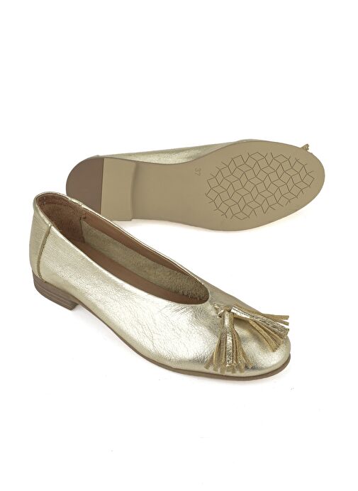 Ziya, Hakiki Deri Kadın Babet 1511033Z2145 Gold - Görsel 4