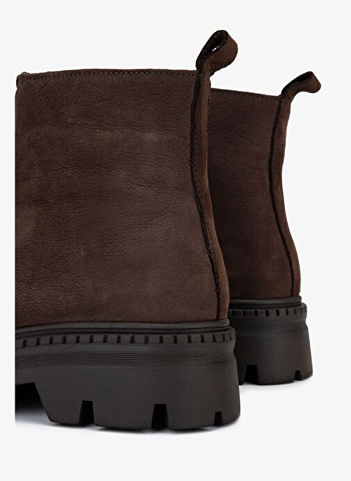 Valmenti Kadın Hakiki Deri Kahverengi Düz Bot - Görsel 5