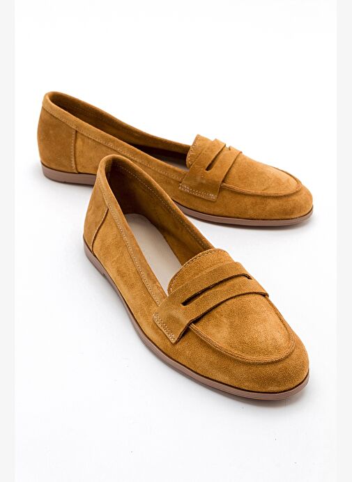 TORY Hardal Süet Hakiki Deri Kadın Loafer Ayakkabı - Görsel 2