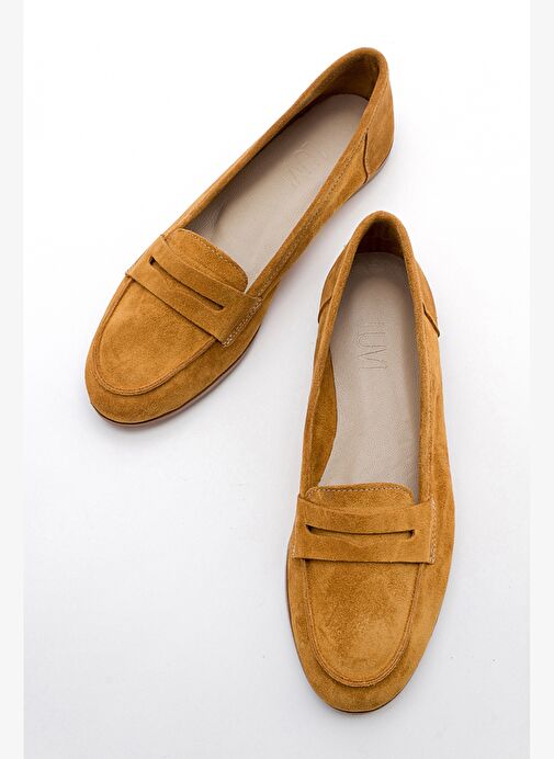TORY Hardal Süet Hakiki Deri Kadın Loafer Ayakkabı - Görsel 5
