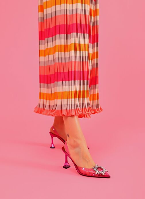 Madelina Kadın Topuklu Ayakkabı Şeffaf Pembe - Görsel 3