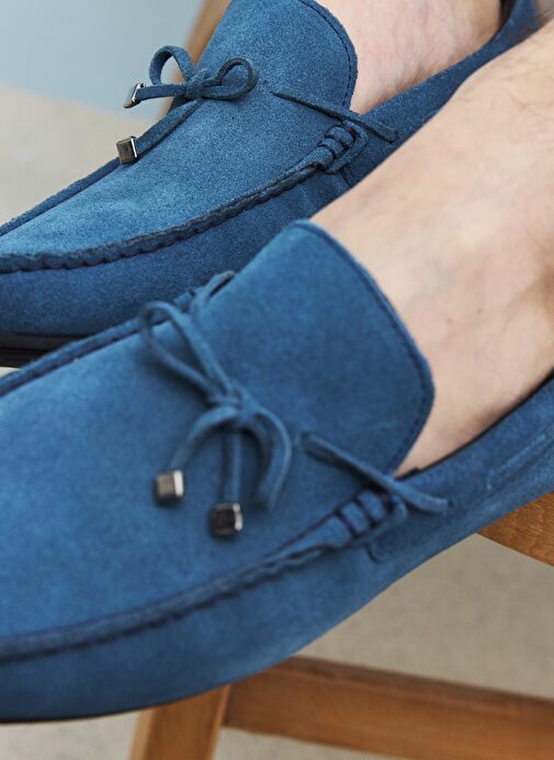 Ziya, Erkek Hakiki Deri Ayakkabı 1511007ZB012 Mavi - Görsel 5
