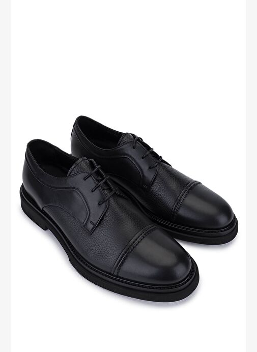 Giampiero Nicola Erkek Hakiki Deri Siyah Klasik Ayakkabı - Görsel 3