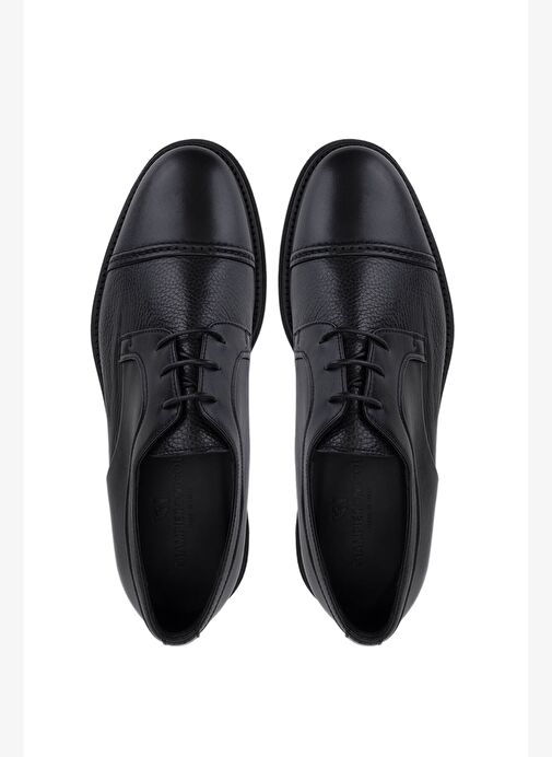 Giampiero Nicola Erkek Hakiki Deri Siyah Klasik Ayakkabı - Görsel 6